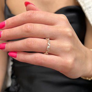 Rachel Koen Baguette Cut Diamond Eternity Band 14K Rose Gold 0.69Cttw Size 6.5